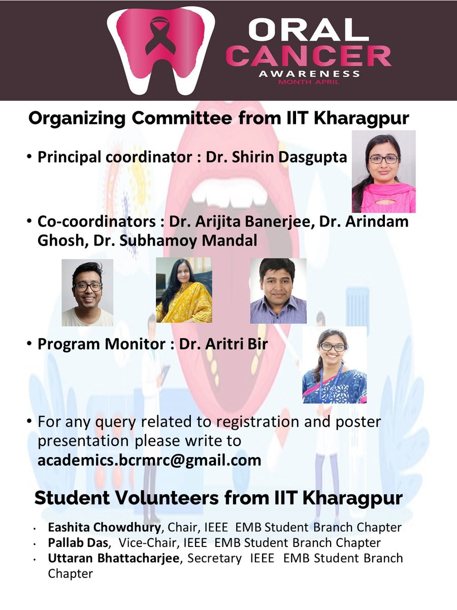 Dr. B C Roy Multi-Speciality Medical Research Centre with IEEE KGP Section organizes a symposium on Interdisciplinary Innovations in Oral Health from Prevention to Treatment on 10 APR 24 to observe #OralCancer awareness month @EduMinOfIndia @dpradhanbjp @Drsubhassarkar @PMOIndia