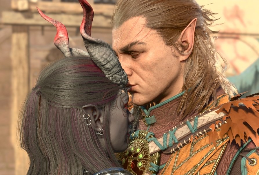 Slut4Barber's tweet photo. Finally finished my first play through of BG3 and I cried so much omfg 

Look at this cute pic I got of tav and the only man that exists in my brain now https://t.co/CikwGk16B6