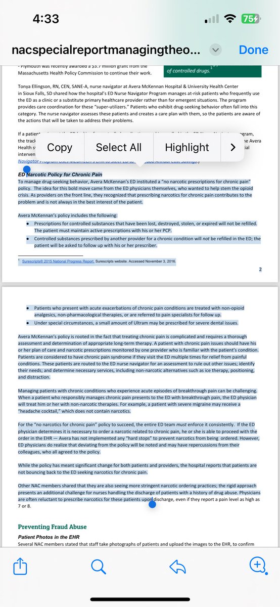 Another pathetic email from Meditech. Bragging about a “no narcotic ED for chronic pain.” Not to worry, CPPs bc if you show up w an acute issue related to your illness - a nurse can give you ice, distract you, and tell you to reposition. Unbelievable.