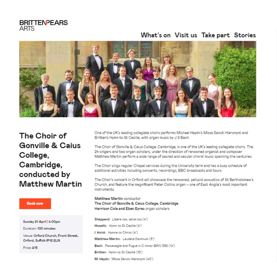 The Choir of Gonville & Caius College (@caiuscollegecho) on Twitter photo We're looking forward to our upcoming concert in Orford Church on Sunday 21 April! Thank you <a href="/BrittenPears/">Britten Pears Arts</a> for inviting us to perform.
Tickets are available at: brittenpearsarts.org/events/the-choā¦
#brittenpearsarts #brittenpears #caiuschoir #thechoirofgonvilleandcaius We're looking forward to our upcoming concert in Orford Church on Sunday 21 April! Thank you <a href="/BrittenPears/">Britten Pears Arts</a> for inviting us to perform.
Tickets are available at: brittenpearsarts.org/events/the-choā¦
#brittenpearsarts #brittenpears #caiuschoir #thechoirofgonvilleandcaius