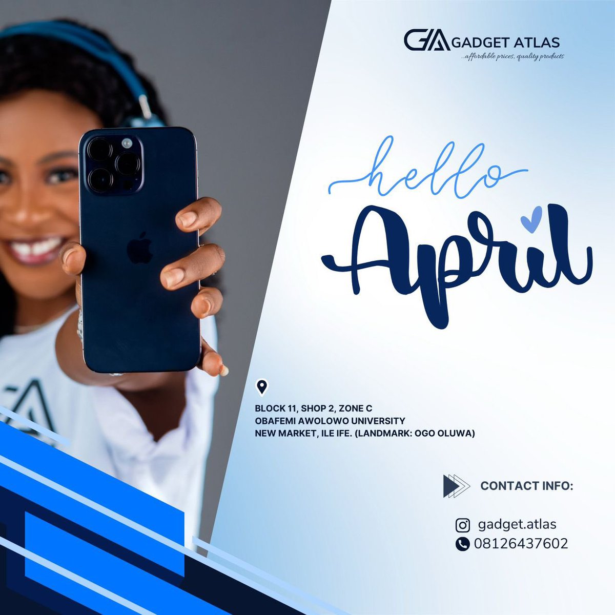 gadget_atlas's tweet photo. Happy New Month from Gadget Atlas😌💙. We are here to cater for all your gadget needs😌✨ https://t.co/KnruDaGDkf