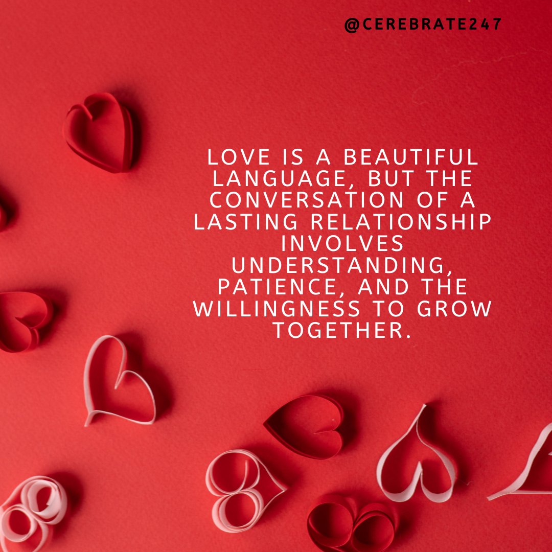 cerebrate_247's tweet image. Love is a beautiful language, but the conversation of a lasting relationship involves understanding, patience, and the willingness to grow together.

#BeyondLove #LoveAndCommitment #BuildingLastingLove #MoreThanLove #LoveAndUnderstanding #LoveAndEffort #LoveAndCommunication