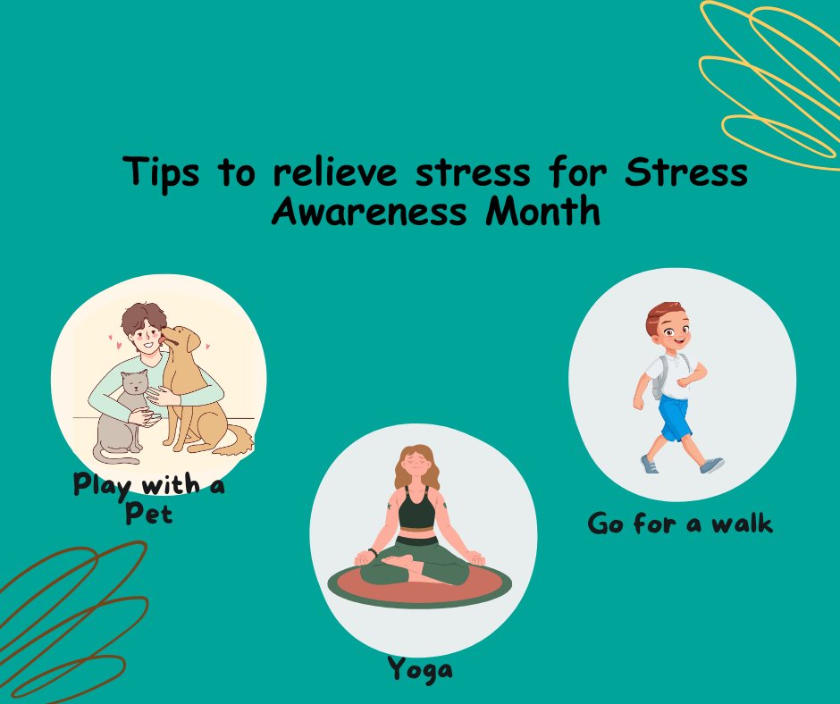 April is National Stress Awareness Month. Try exercising by taking a walk, playing with a pet or practising yoga to relieve stress🎑. If you are feeling stressed or struggling with worries, you can self-refer on our website below ⬇️ leedscommunityhealthcare.nhs.uk/our-services-a… #StressAwarenessMonth