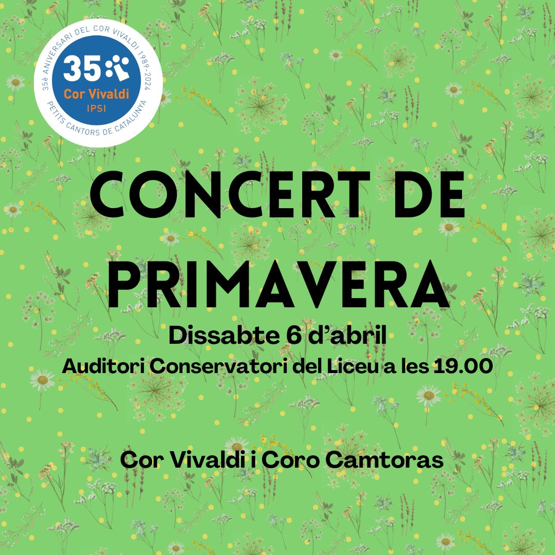 Cor Vivaldi (@cor_vivaldi) on Twitter photo Aquest dissabte a <a href="/liceu1837/">Fundació Conservatori Liceu</a> concert del Cor Vivaldi amb la presentació de l’excel·lent Coro CAMtoras de Madrid. Estrenem dues magnífiques obres: If de Gerard López Boada i De profundis de Aharon Harlap. No us ho perdeu! Entrades a conservatoriliceu.koobin.com/cor-vivaldi-ca…. Aquest dissabte a <a href="/liceu1837/">Fundació Conservatori Liceu</a> concert del Cor Vivaldi amb la presentació de l’excel·lent Coro CAMtoras de Madrid. Estrenem dues magnífiques obres: If de Gerard López Boada i De profundis de Aharon Harlap. No us ho perdeu! Entrades a conservatoriliceu.koobin.com/cor-vivaldi-ca….