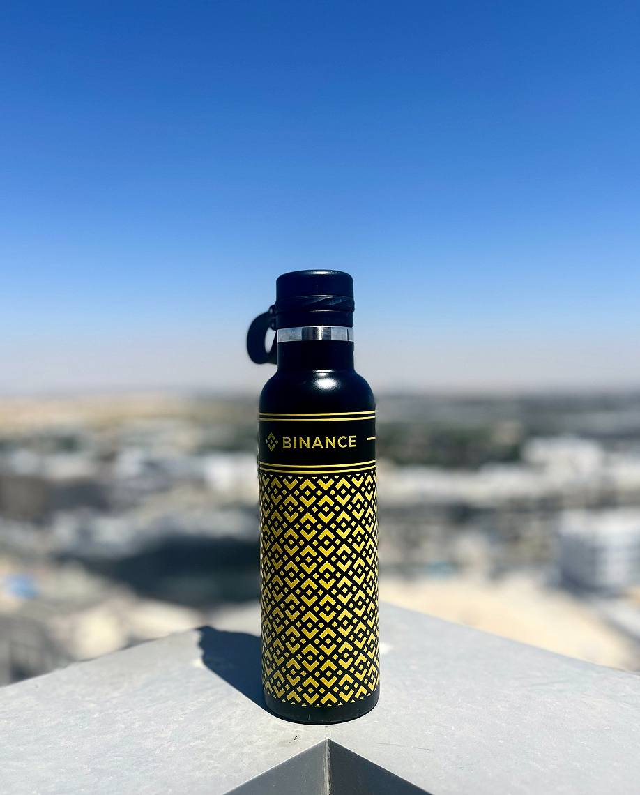 binance's tweet photo. Reaching new heights with the #Binance bottle. https://t.co/xOmY2J3NuZ
