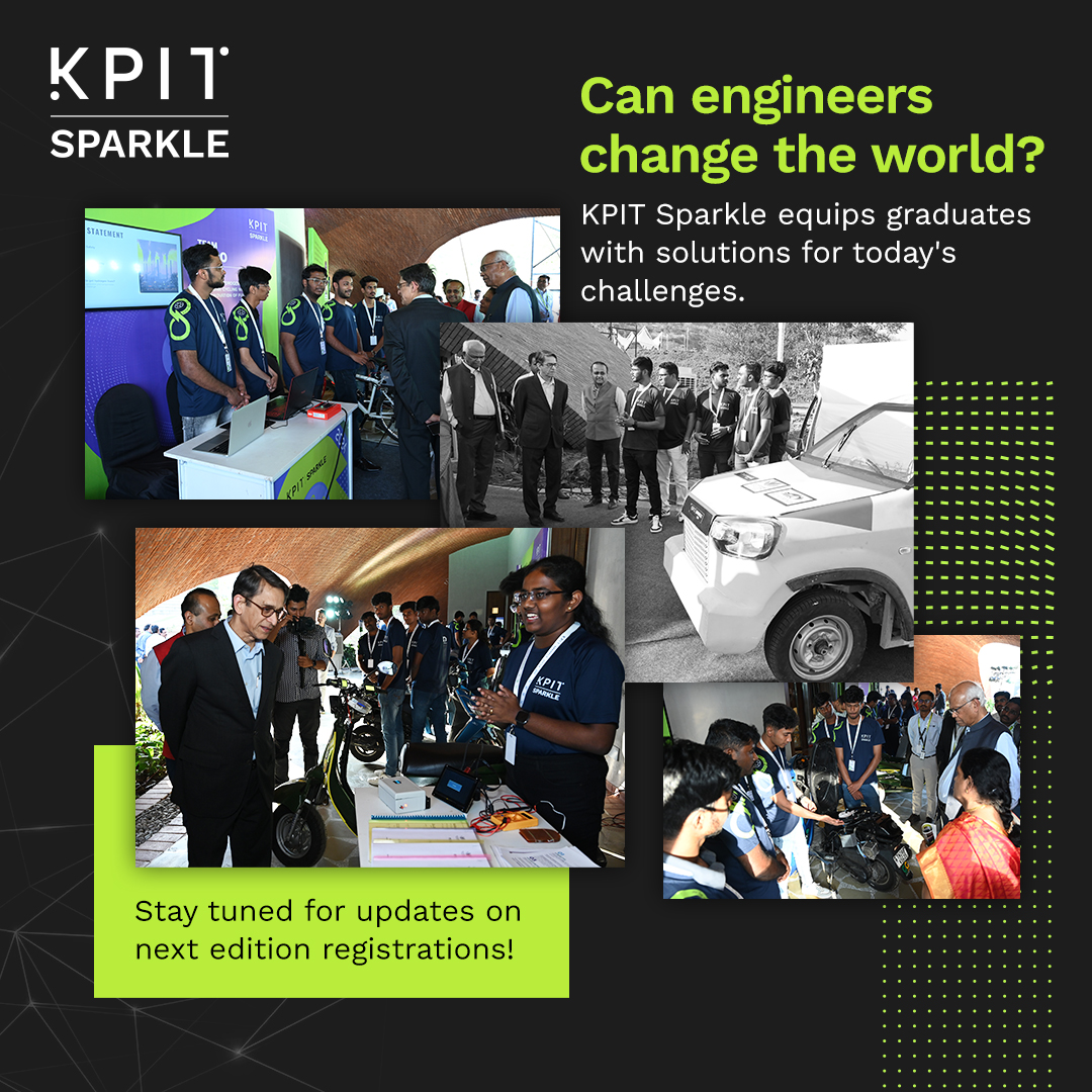 Calling future engineers! KPIT Sparkle bridges the gap between learning & real-world challenges. Develop solutions for cutting-edge mobility & energy problems. Stay tuned for next year's details! #KPITSparkle #InnovationCompetition #Engineering