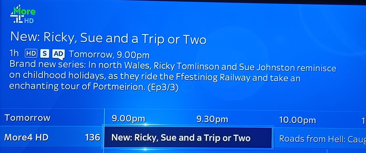 Ricky, Sue and a Trip or Two.... at Portmeirion More 4 9:00pm Tomorrow evening!