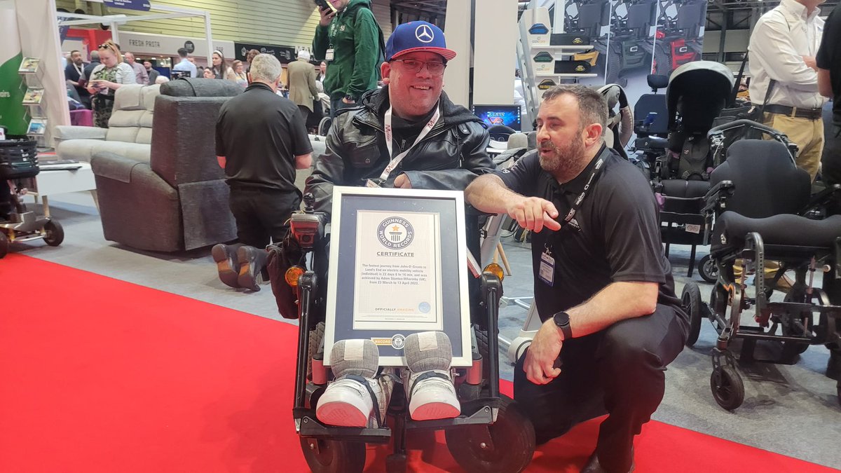 hi <a href="/JeremyVineOn5/">Jeremy, Storm & Vanessa On 5</a> Id love the <a href="/LondonMarathon/">TCS London Marathon</a> to allow Powered Wheelchairs to take part This time last year I completed john o'groats to Lands End Becoming a <a href="/GWR/">Guinness World Records</a> holder had my Powered Wheelchair upgraded modified by <a href="/MercedesAMGF1/">Mercedes-AMG PETRONAS F1 Team</a>  love to set a world recorthe london marathon