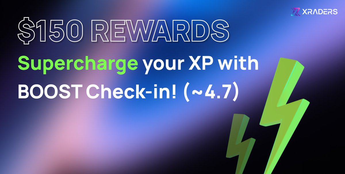xraders_xyz's tweet photo. [EVENT] Supercharge your XP with BOOST Check-in! (~4.7)
JOIN NOW👉👉 https://t.co/2xa21Ddmg3

👼 New to BOOST Check-in? 
Earn $1 BNB! We're rewarding 70 newcomers to the BOOST Check-in experience!

🚀 Already a Check-in pro? 
Earn $2 BNB! 40 lucky participants who maintain a streak of 4 consecutive check-ins will be rewarded!

Tasks:
✅ Share a screenshot of your BOOST Check-in page. ✅ Include the hashtags: #XREarlybirdAirdrop #BOOSTCheckIn #GoXRADERS #XRADERS 
✅ Don't forget to provide your Coinlive username.

🏆Winners Announcement: April 8th

#SuperChargeXP #event #web3 #Bitcoin #coinlive #airdrop #crypto #แอร์ดรอป #คริปโต #คริปโตไทย #クリプト #イベント #エアドロ #エアドロップ #에어드랍 #코인라이브 #크립토 #BNBChain $BNB