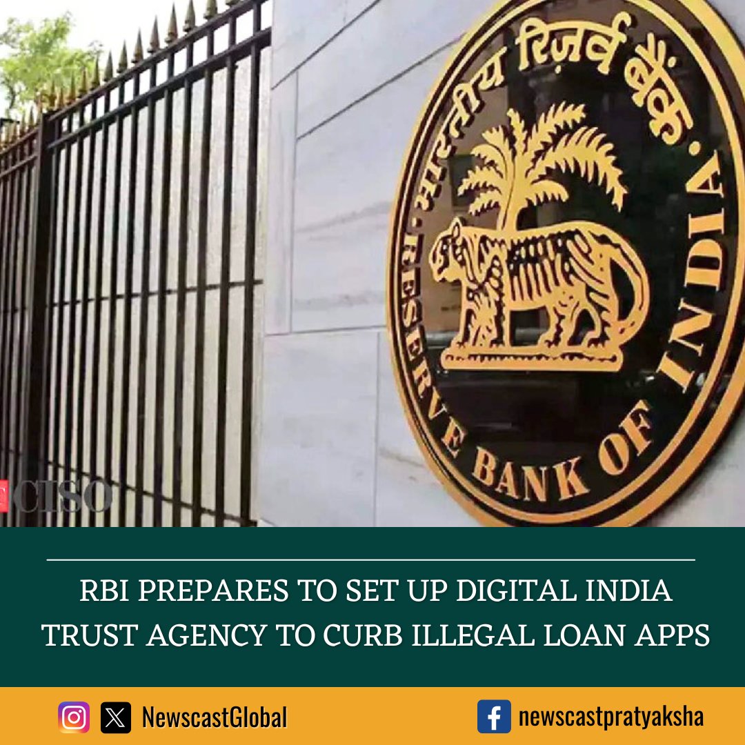 NewscastGlobal's tweet image. #RBI prepares to set up Digital India Trust Agency &apos;DIGITA&apos; to check #IllegalLoanApps and help consumers differentiate between legal and illegal loan apps. Besides, @Google removed over 2,200 #DigitalLendingApps (DLAs) from its #PlayStore in the past few months.
