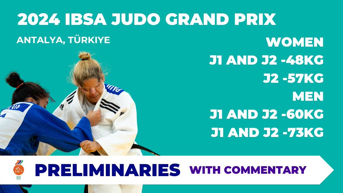 Just two Grand Prix remain on the road to Paris 2024! Catch the first live from Antalya 🇹🇷 today and tomorrow at ibsajudo.sport/competitions/l…