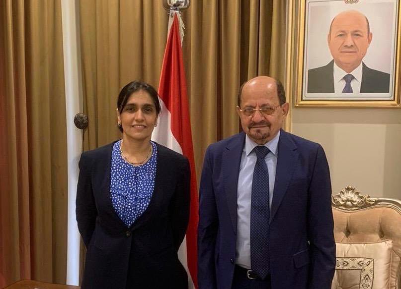 Pleased to offer my congratulations to His Excellency @shaya_zindani in person on his appointment as Foreign Minister. 🇬🇧🤝🇾🇪 The UK and Yemen have deep and historical ties. We look forward to continued close cooperation to support security and stability of #Yemen.