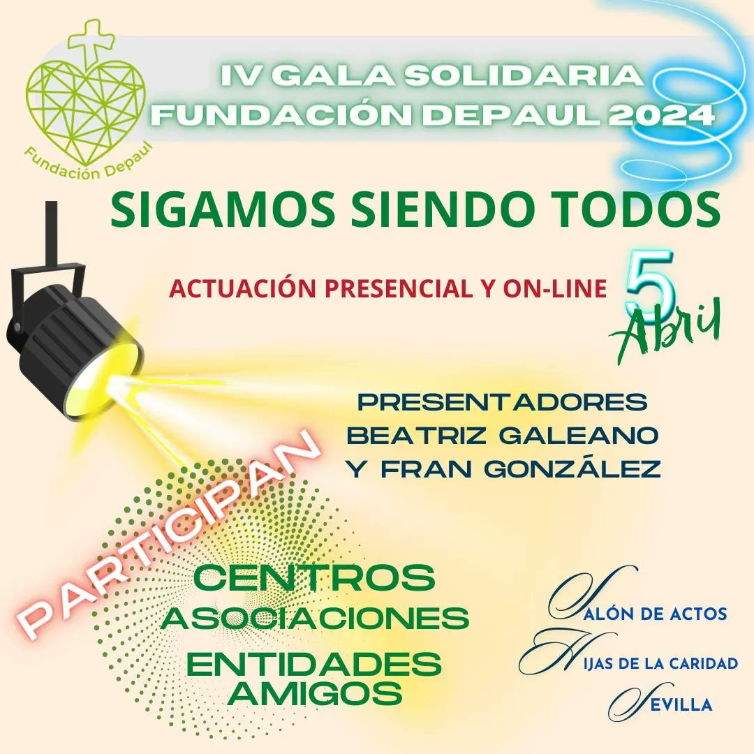 ¡No te olvides! el viernes día 5 de abril a las 18:00 horas tienes una cita con nuestra Gala Solidaria, te esperamos
