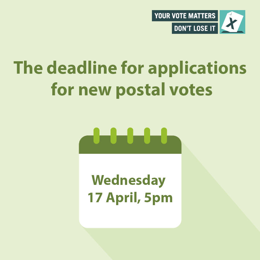 How you hand in your postal votes has changed. You can now only hand in your postal vote and those of 5 others and you’ll need to fill in a postal vote return form.  The easiest way to return a postal vote is through the post.  More info: electoralcommission.org.uk/voting-and-ele…