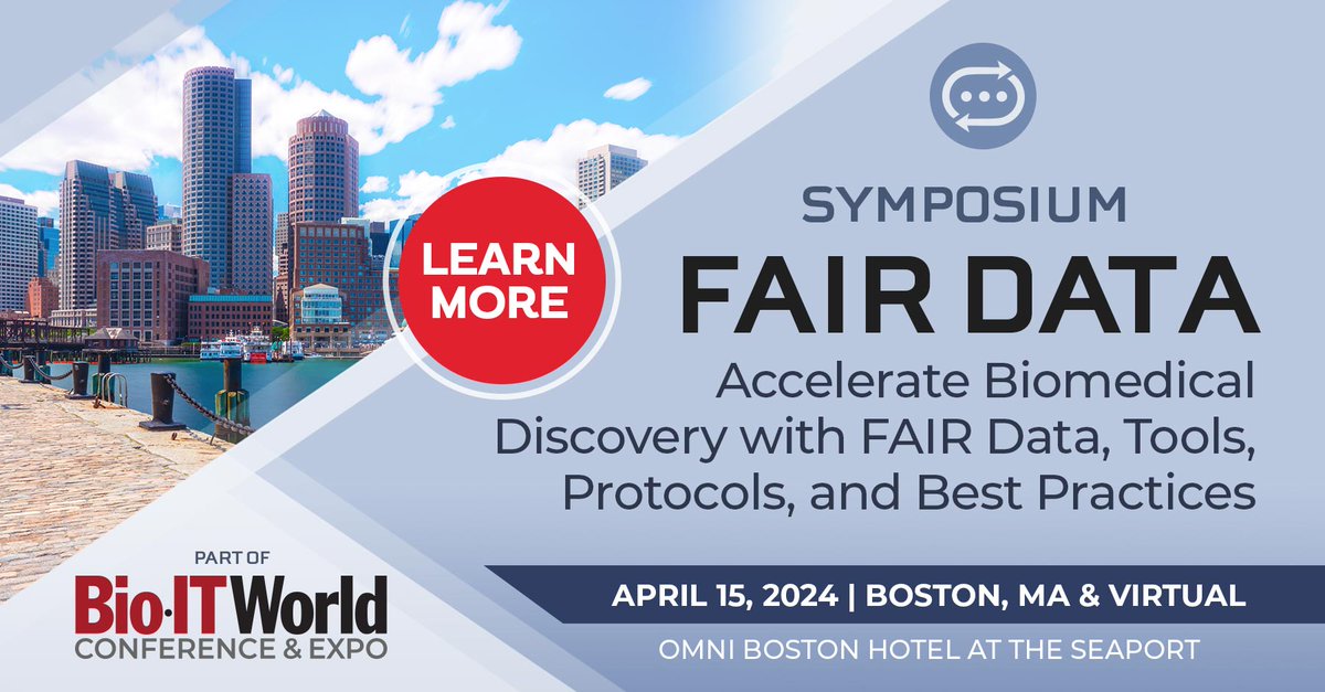 Join @bioitworld FAIR Data Symposium to learn more about: 🔵 #FAIRPrinciples from @SusannaASansone 🔵 #FAIRCookbook from @Phil_at_OeRC 🔵 FAIR for Machine Learning from @fopsom 🔵 #RDMKit from Munazah Andrabi Find out more 👉 bio-itworldexpo.com/fair-data