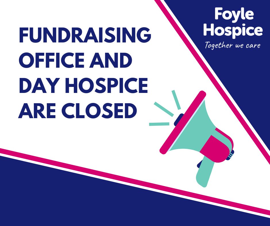 Our Fundraising Office is closed today and tomorrow and will reopen Wednesday 3rd April from 9am. Have a lovely day! 

#officeclosed #hospice #fundraisingoffice