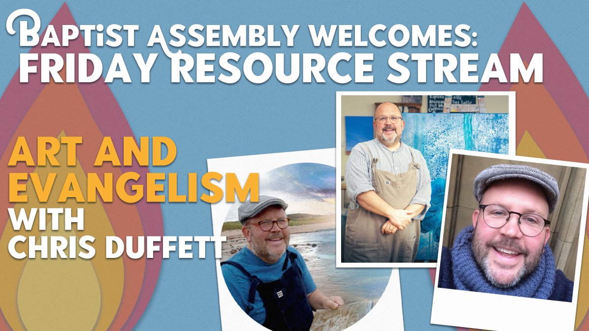 #BaptistAssembly welcomes you to our Friday Holy Spirit Come space for deeper resourcing. ART AND EVANGELISM with Chris Duffett: Be part of this creative adventure. A practical workshop making simple pieces of art work to take out into Telford BOOK NOW! ow.ly/jKjk50R4iUS