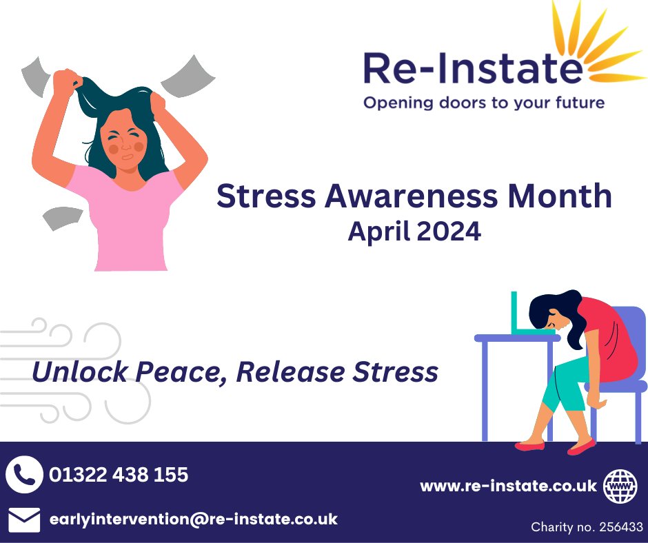 🌟 Let's shine a light on Stress Awareness Month! 🌟 We understand the impact stress can have on mental health. Feeling stressed trying to find work? Live in Bexley? Please contact us at earlyintervention@re-instate.co.uk 💙