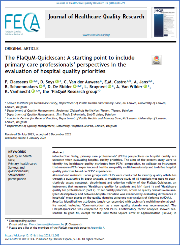 Journal of Healthcare Quality Research tweet media