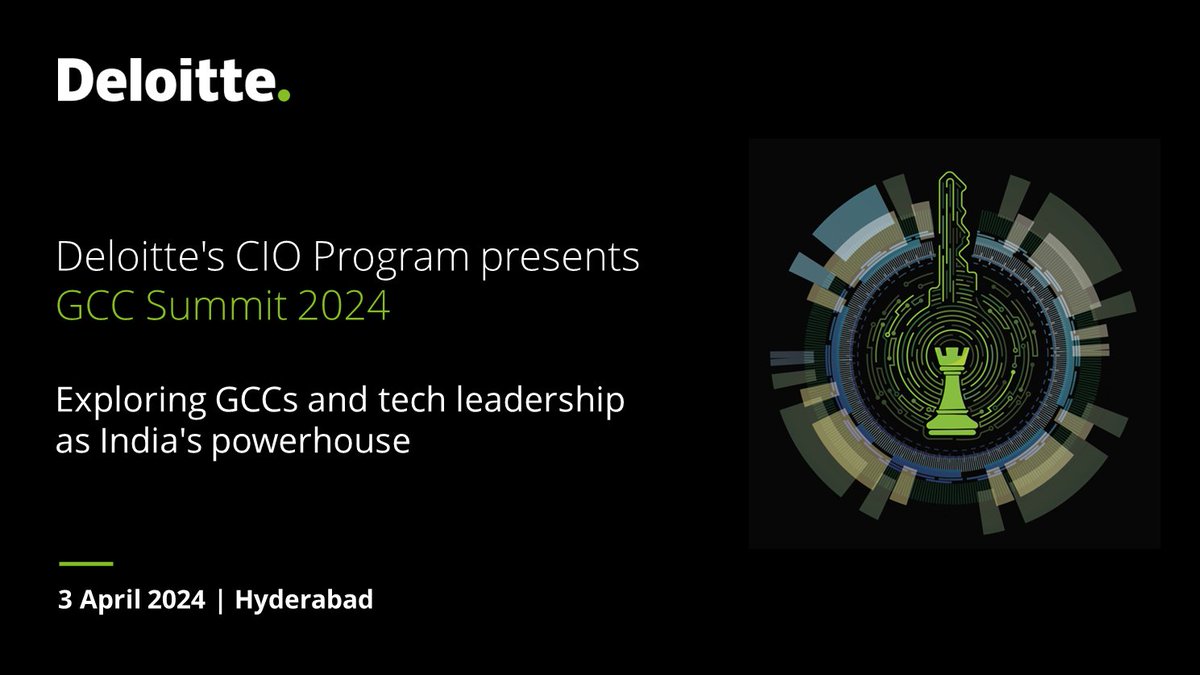 DeloitteIndia's tweet image. We are excited for Deloitte's "GCC Summit 2024: Towards future-forward tech leadership," powered by the #CIOProgram.
deloi.tt/3VGPm4B
#GCC #TechTransformation