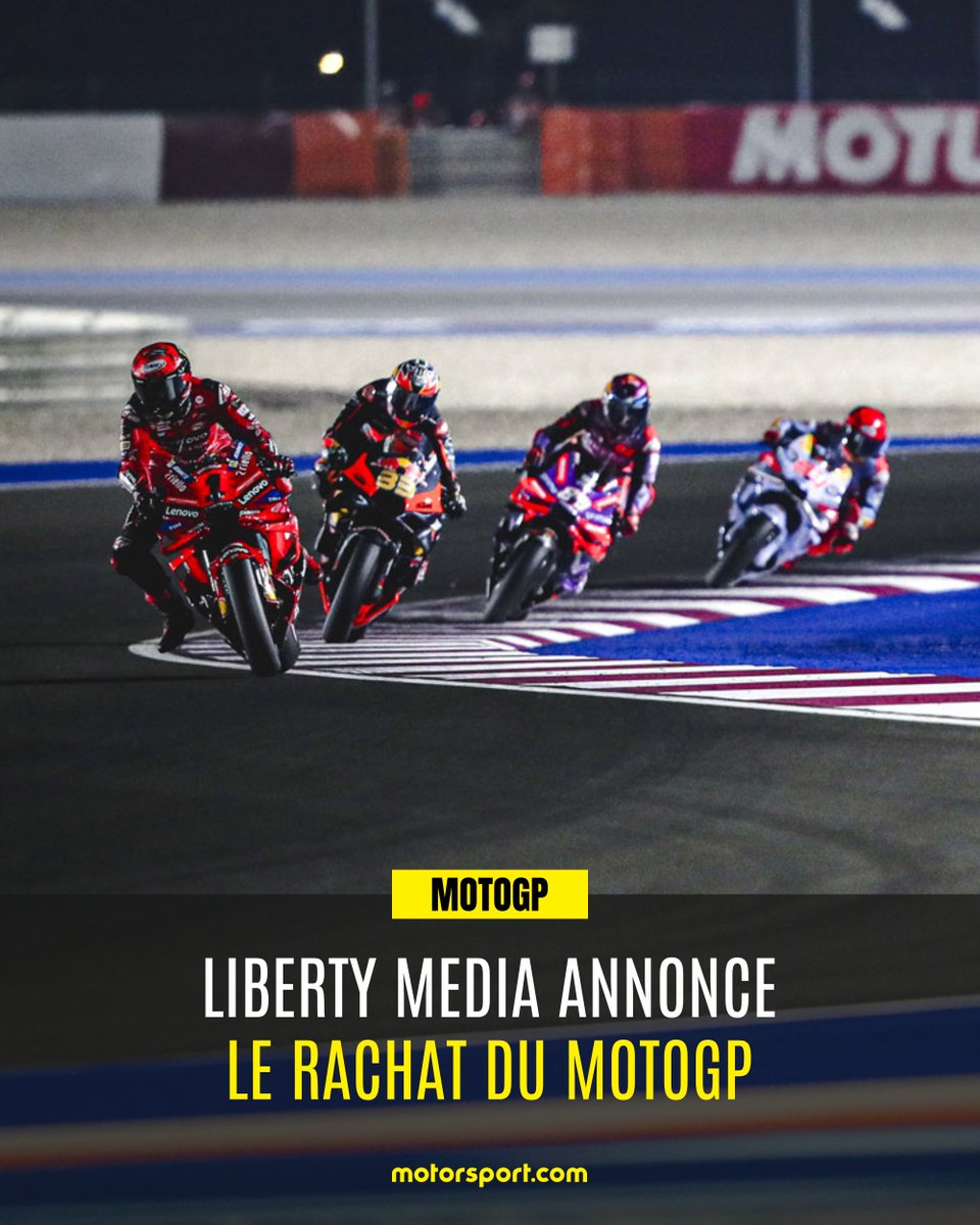 Motorsport_FR's tweet photo. 🔴 C'est désormais officiel : Liberty Media, le propriétaire de la #F1, prend le contrôle du #MotoGP pour 4,2 milliards d'euros !

Toutes les infos sur la transaction 🔗 https://t.co/sja6NF5yt4 https://t.co/hiBSy2scsQ