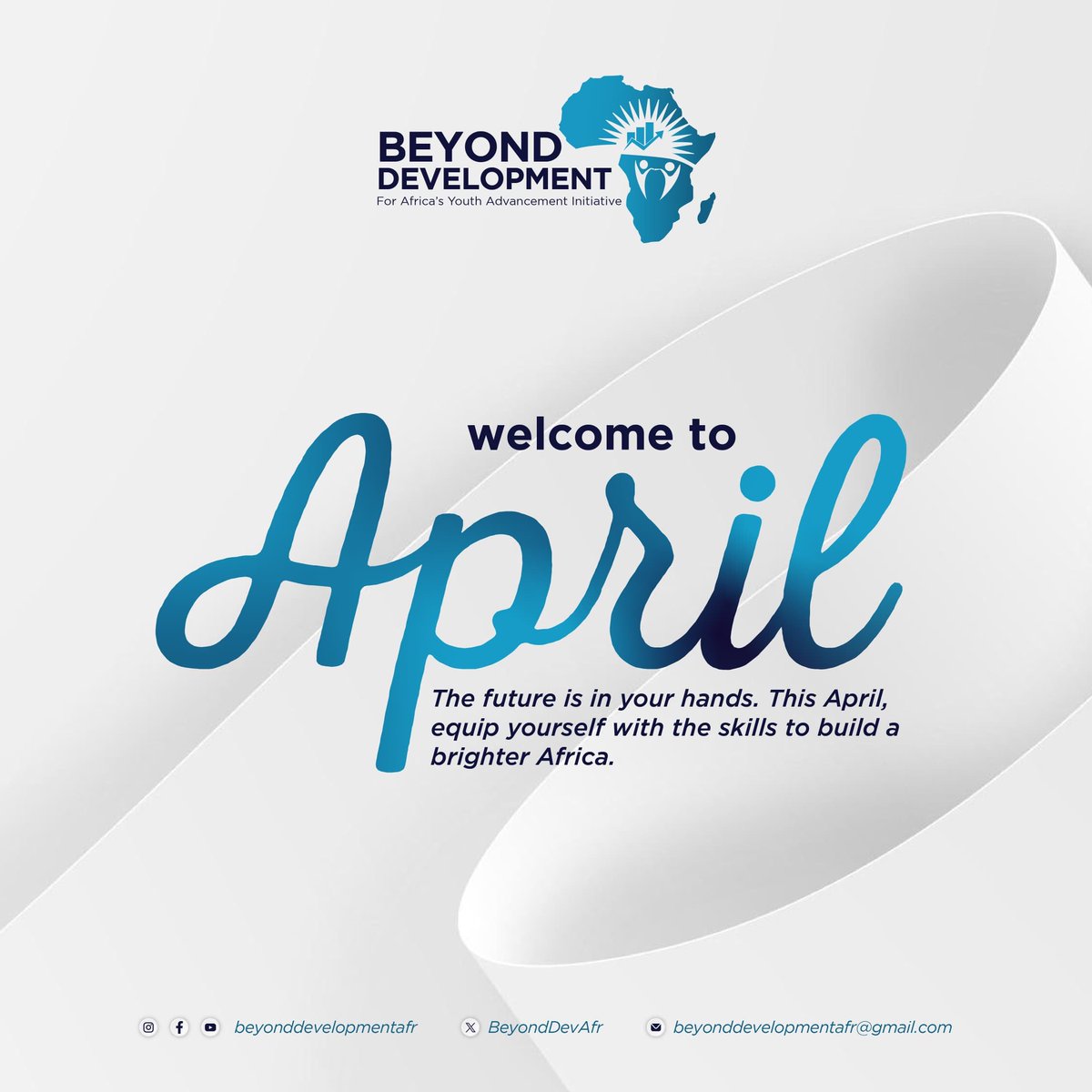BeyondDevAfr's tweet photo. April is the time to invest in yourself and the future of Africa. What skills are you going to learn this month
"The future is Africa's for the taking. Equip yourself with the skills to build a brighter tomorrow. #BeyondDevelopmentAfr"
#BeyondDevelopmentAfr"
#april
#newmonth https://t.co/dtGwnZ4N8G