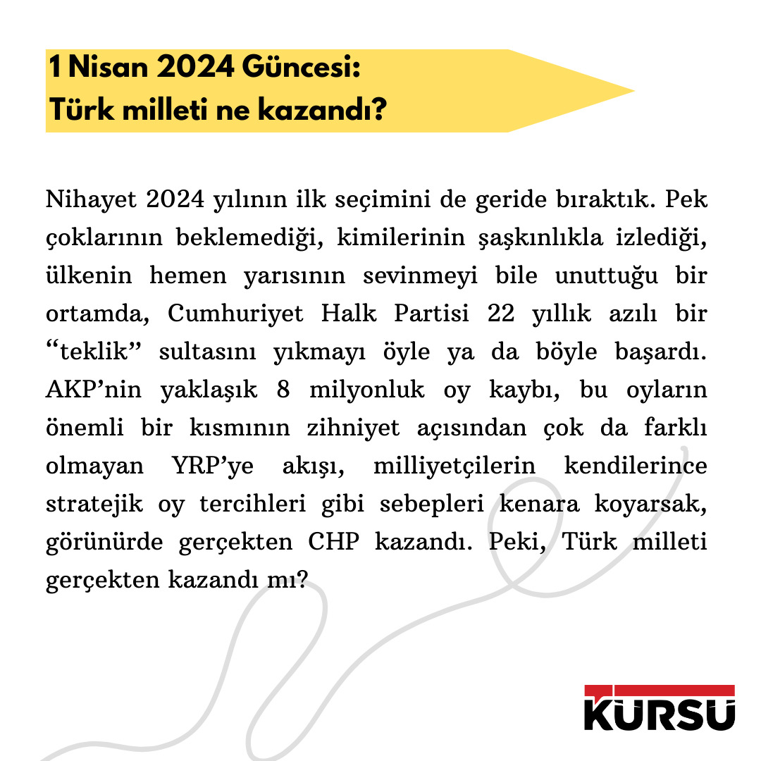 1 Nisan 2024 Güncesi: Türk Milleti Ne Kazandı? Tamamını okumak için bağlantıyı kullanınız. 👉🏻 kursutr.com/1-nisan-2024-g…
