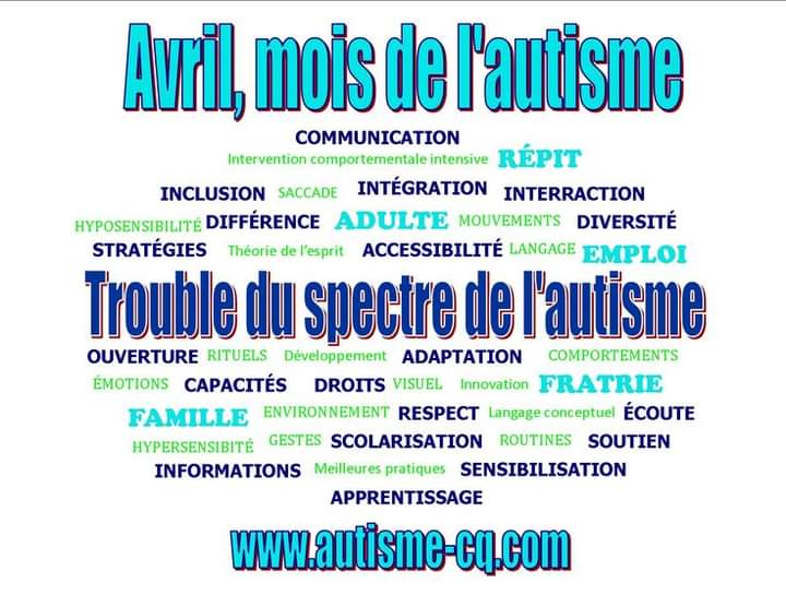 Il ne suffit pas d'être conscient de l'autisme, nous devons l'accepter, le soutenir,  le respecter et l'inclure.
#agiretvivreensemble