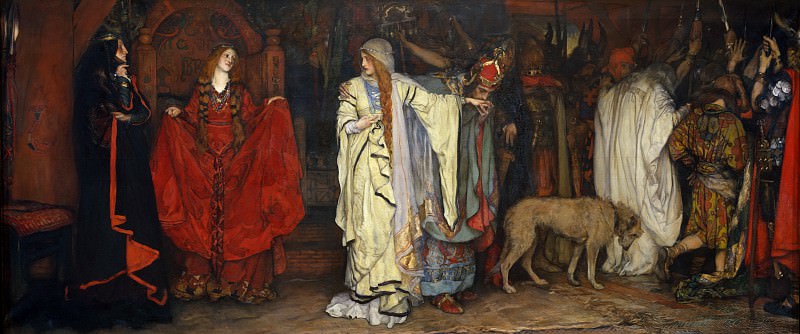 Edwin Austin Abbey’s Daughters of King Lear illustrates the moment Cordelia departs from her sisters. It was painted for exhibition at the Royal Academy. What do the terms 'Fine Art' and 'Illustration' mean, and does the distinction matter? jamesgurney.substack.com/p/fine-art-vs-…