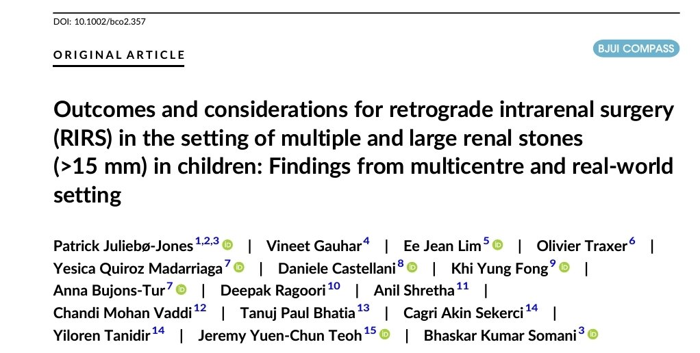 #Pediatric #RIRS has challenge 4 mult & large stone doi.org/10.1002/bco2.3… 🙏 @uropatrick @BJUICompass @BJUIjournal @bjuiknowledge @endouro @OTRAXER @BujonsTur @eejeanlim @ytanidir @drragoori @DrVCMohan @RIRS_inDelhiNCR @fongkhiyung @jteoh_hk @Shresthanyl @YPedUrolClub #UroSoMe