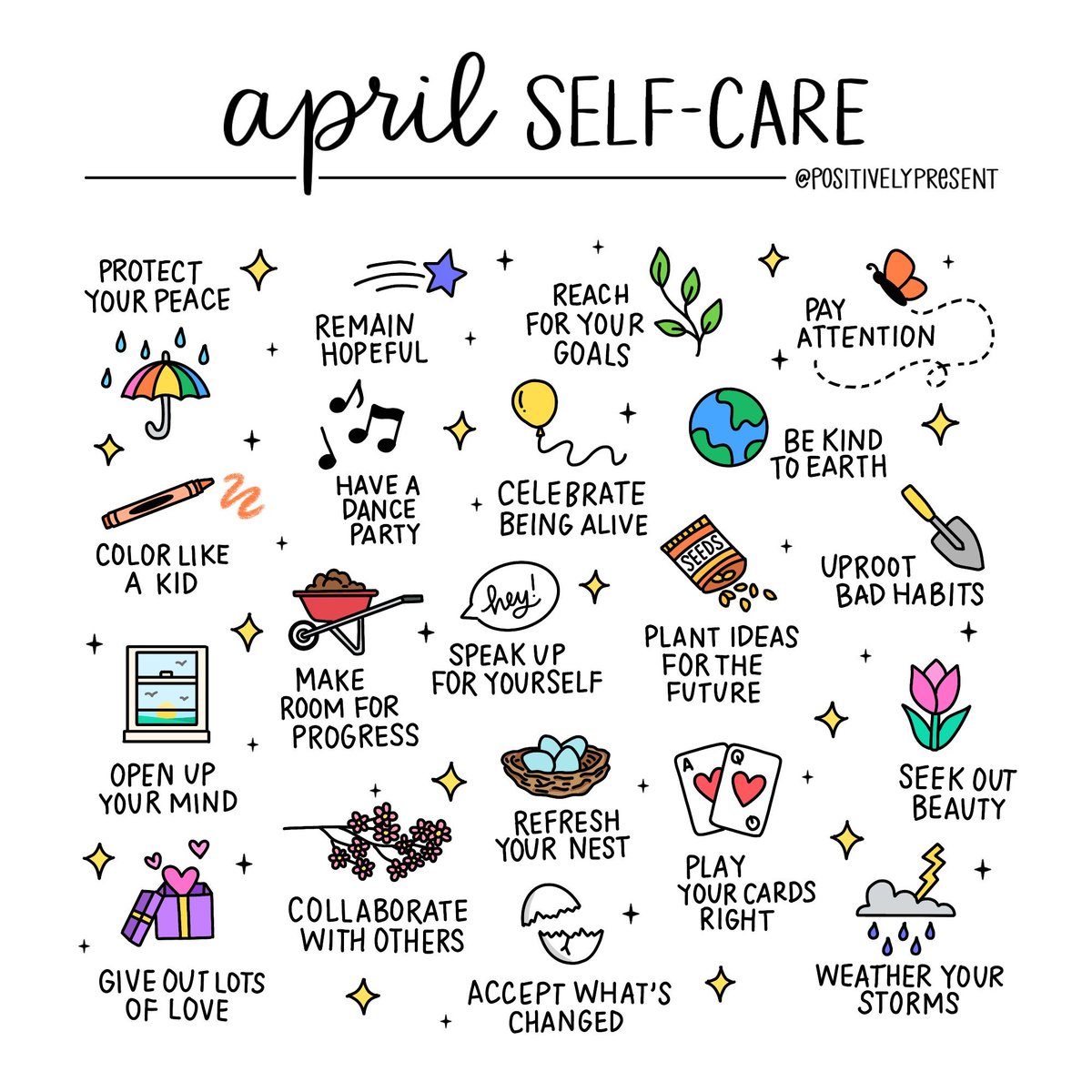 It's a month...how many self-care activities will you do in April? ✨🌺