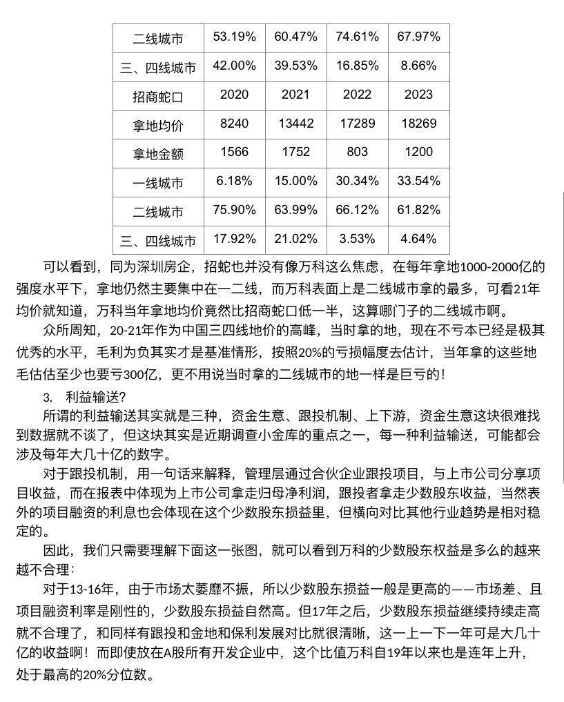 ChinaMacroFacts's tweet image. 今天万科举报信出圈，尚未删除，很耐人寻味，内容本身没有太让人意外，但考虑很多人对万科没那么了解，我梳理了一些我的认知，让大家知道万科何至于此，主要就是几点：
1. 万科国企身份使得向管理层追责太容易；2. 万科20-21投资重大失误；3. 万科输送利益确实严重每年百亿；4. 保万科不等于保管理层。
