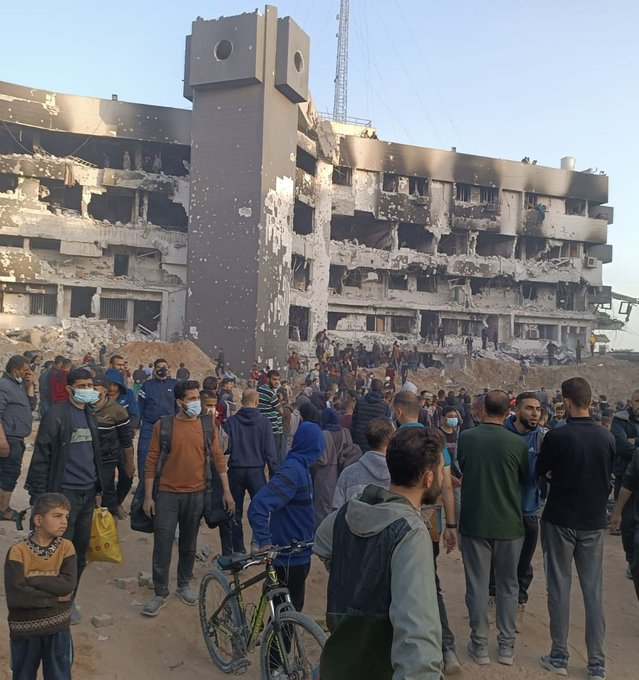 Shifa Hospital, built in Gaza in 1946, is now completely destroyed and inoperable. This level of brutality has been normalised also as a result of the international political and media parroting of the 'medical shielding' lie (that Palestinian hospitals are military headquarters)