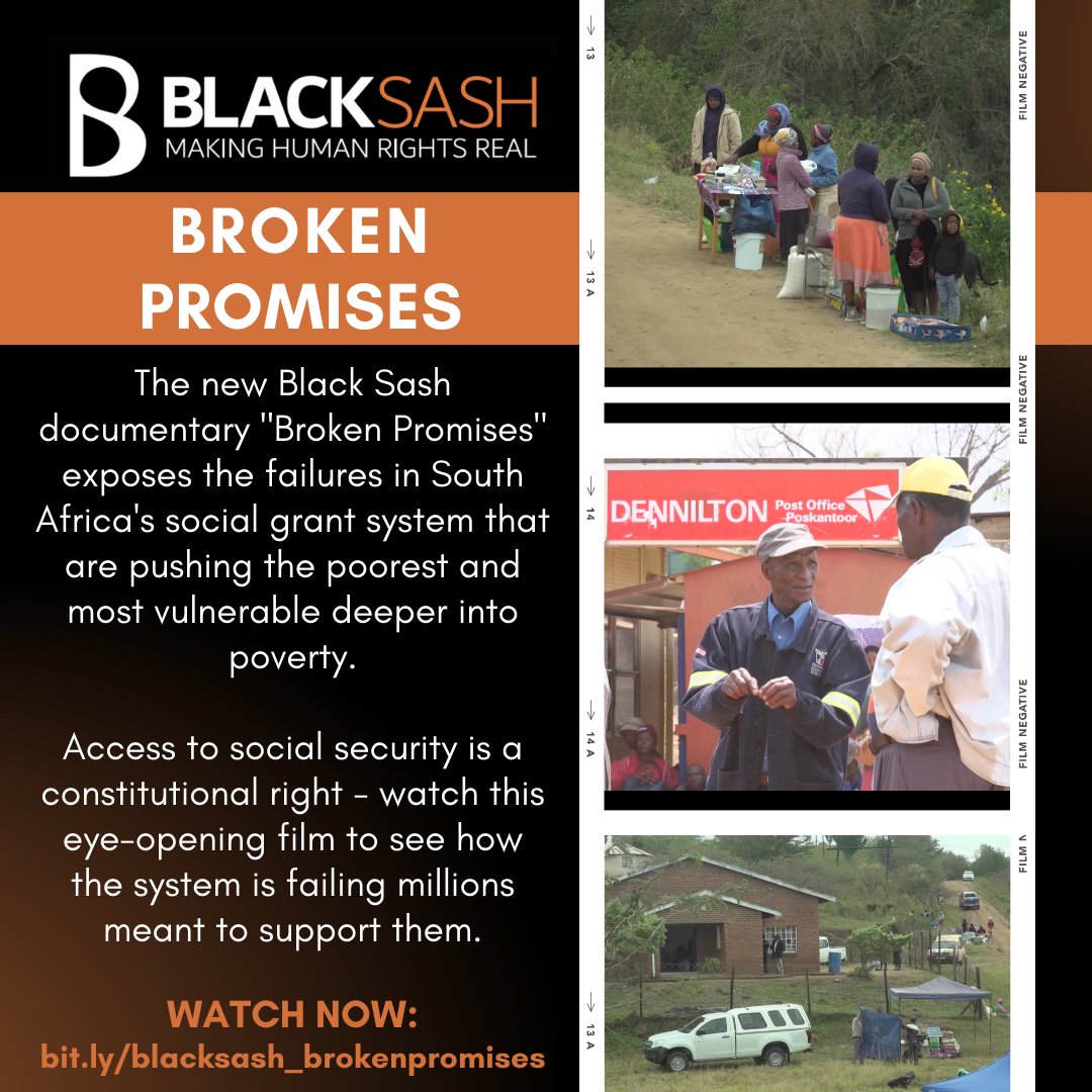 Access to social security is a constitutional right, yet millions of grant recipients face growing indignity & barriers to getting their meagre grants. Black Sash's new doc #BrokenPromises lays bare this crisis. #MakingHumanRightsReal youtu.be/vOaLvo6klfI