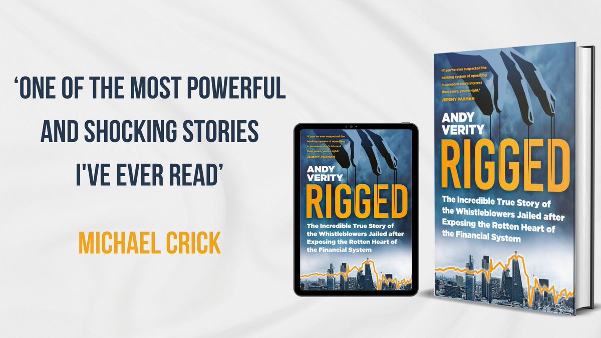 Rigged exposes a cover-up at the highest level on both sides of the Atlantic, upending the official story of the biggest scandal since the global financial crisis. On sale via @AmazonKindle buff.ly/4cruO65 @andyverity #finance #rigging