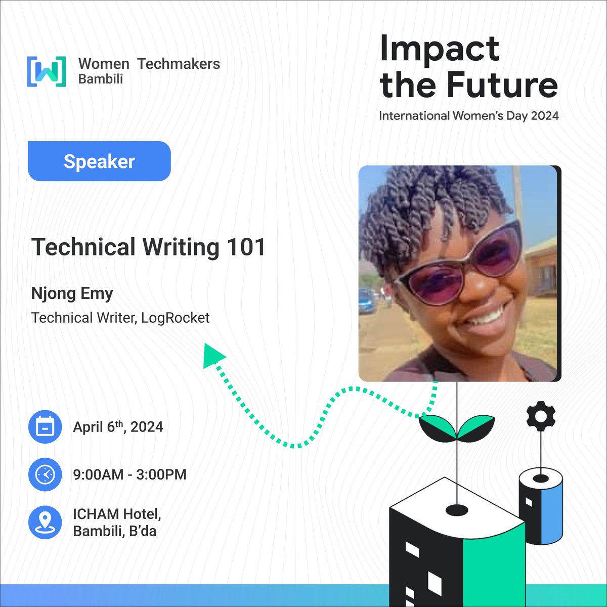 📢Speaker No 3, @njong_emy!😊🥳 Emy is a talented front-end developer, an ambassador for GitKraken, and a freelance technical writer.❤️ Drawing from her extensive experience in the realm of technical writing, she is set to deliver a compelling talk on 'Technical Writing 101.'🥳