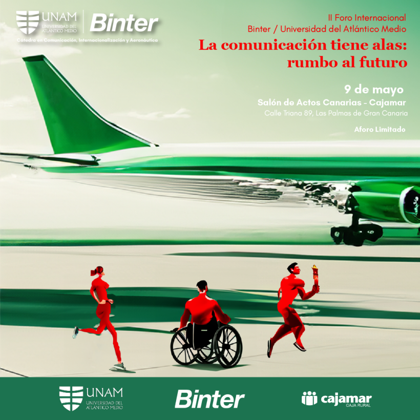 atlanticomedio's tweet photo. 📢La Universidad del Atlántico Medio y @Binter organizan el II Foro Internacional de Comunicación, que analizará el impacto de los grandes eventos deportivos. 

👉El foro se celebrará el 9 de mayo en @Cajamar , en Triana 89. 

Está atento a nuestras RRSS para conocer el programa. https://t.co/HwBHr1jPmt