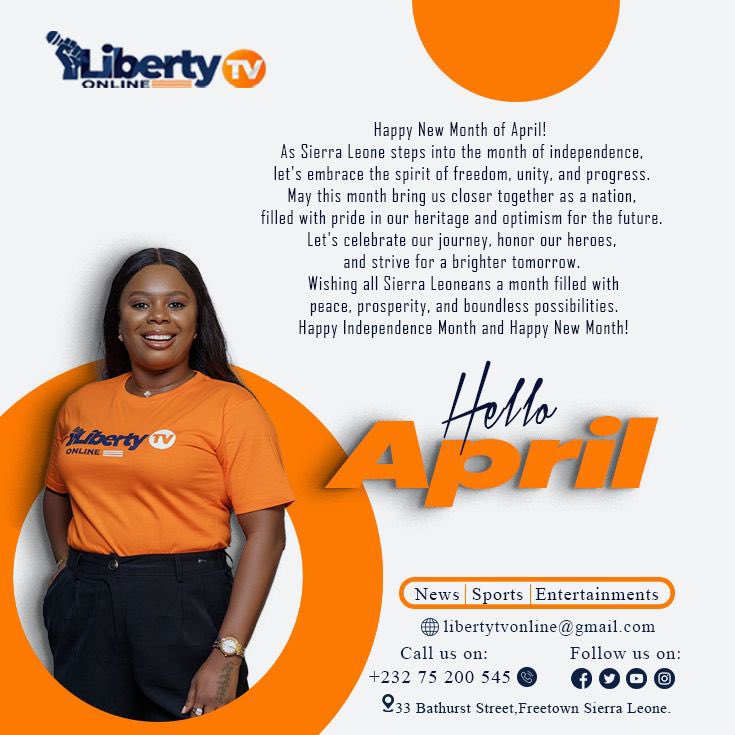 𝑾𝑬𝑳𝑪𝑶𝑴𝑬 𝑻𝑶 𝑻𝑯𝑬 𝑴𝑶𝑵𝑻𝑯 𝑶𝑭 𝑨𝑷𝑹𝑰𝑳 From all of us at Liberty Online TV, we are wishing you a month filled with positivity, growth, and lots of blessings. Let’s make this April a happy one filled with love, laughter, and all the good things in life. #SL