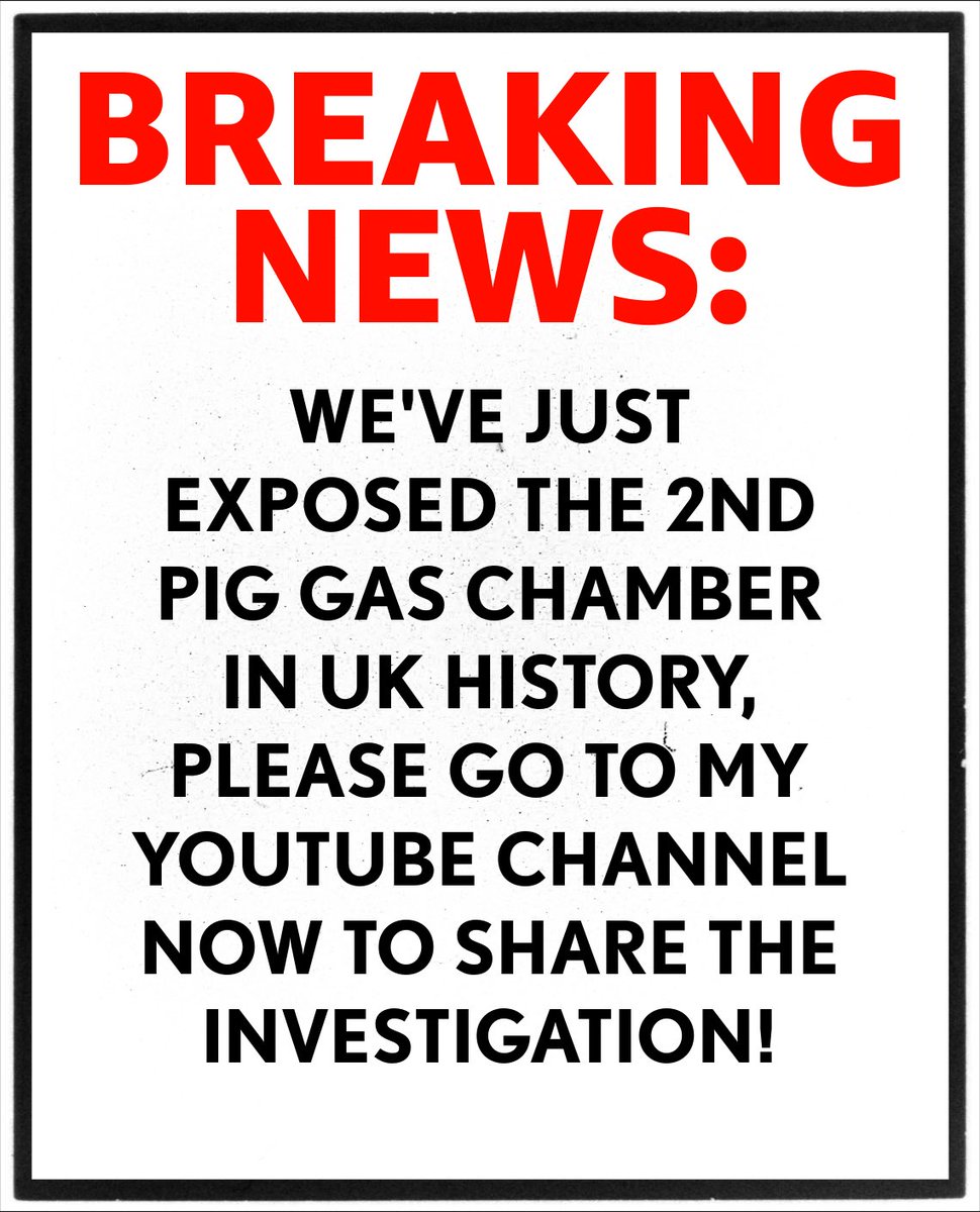 We’ve just exposed the 2nd pig chamber in Uk history! Please go to my YouTube channel (Joey Carbstrong) to share the investigation. Need your help to get this out there far and wide.