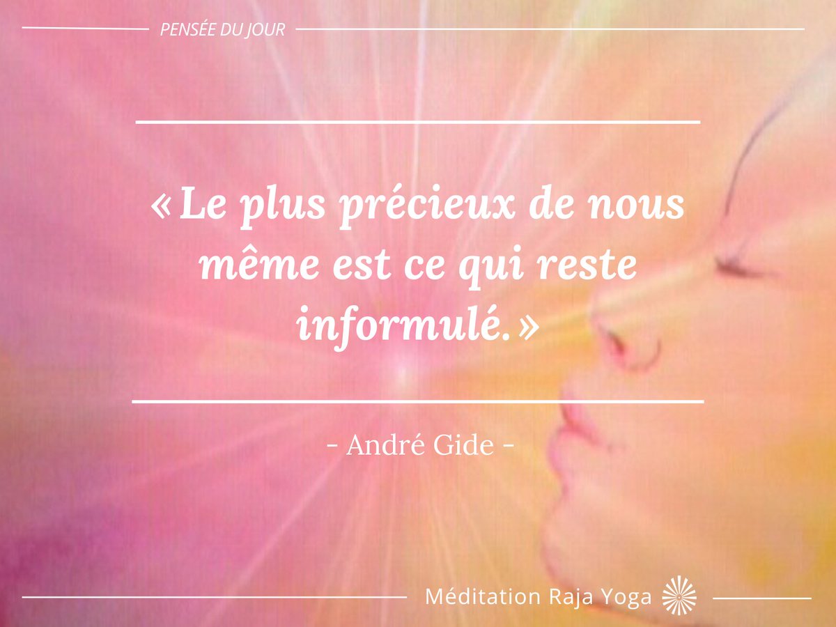 #penséedujour #inspiration #citation
#précieux #andrégide

#quisuisje #rajayoga #yoga #spiritualite #seminaire #positif #meditation #âme #paix #force #esprit #forceinterieure #developpementpersonnel #activitegratuite

Tous nos programmes sur:
meditation-rajayoga.fr