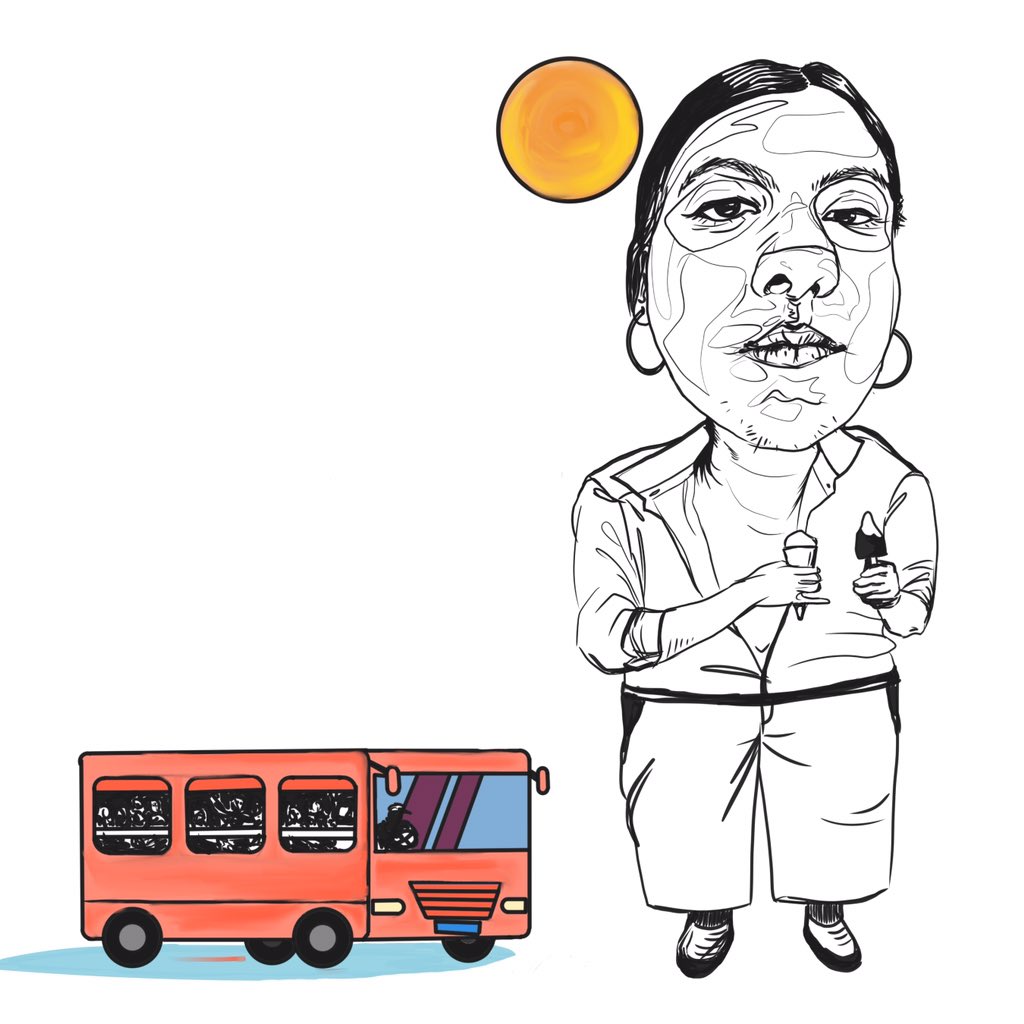 shell_inking's tweet image. I am Shell from Kolkata, this is my art
“Midday Bus Stop”, 2023