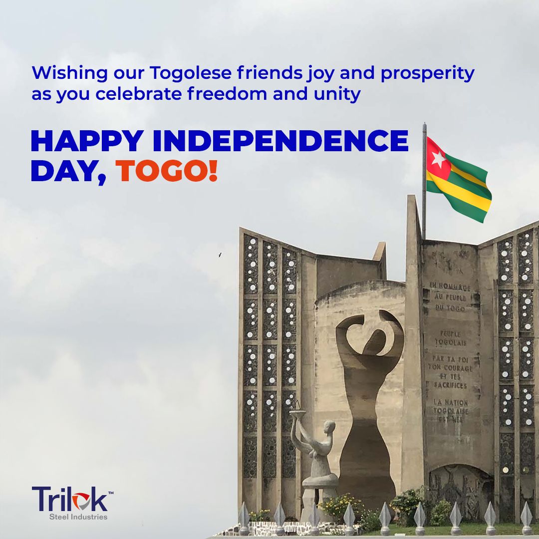 #HappyIndependenceDay, #Togo! #TrilokSteelIndustries celebrates with you the spirit of #freedom and #unity on this special day. Wishing the wonderful people of Togo a joyous and prosperous future ahead! 🎉

#Africa #WestAfrica #TogoIndependenceDay #TrilokSteelIndustries #Bronze