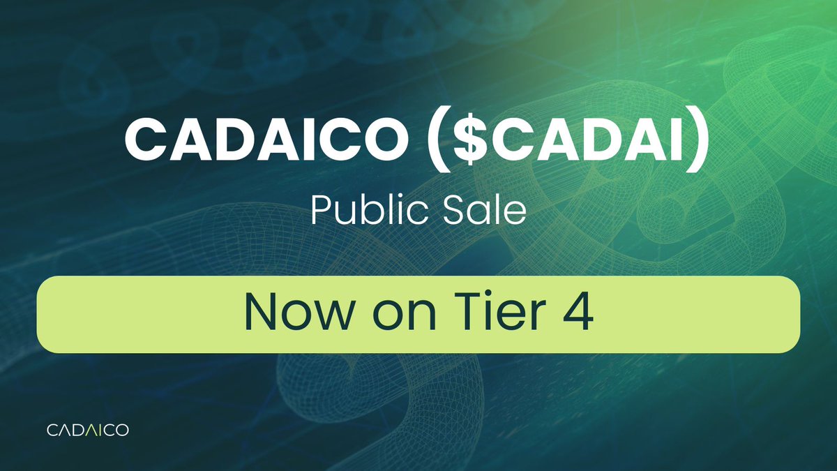 🚀 We're on fire! Tier 4 is filling up fast! Need support? Just drop us a message on our TG channel. Stay true, stay revolutionary! #CADAICO #AI