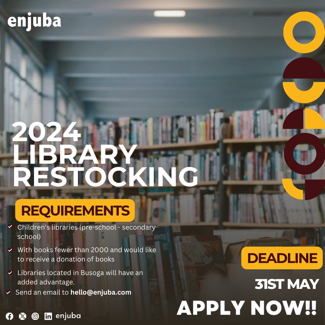 The Library Stocking Project is HERE! Details below 👇👇 𝐀𝐏𝐏𝐋𝐘 𝐍𝐎𝐖!! #enjubaLibraryStocking @AfricanLibraryP