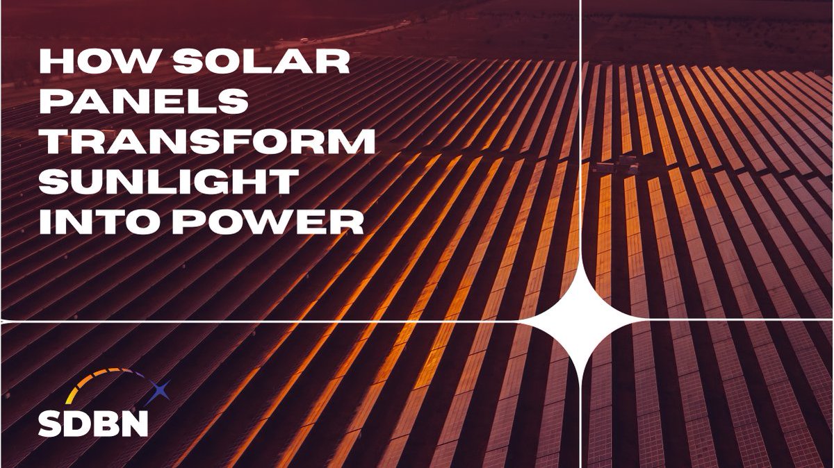 Curious about solar power plants? 🌞 Here's how they work: Panels gather sunlight, converting it into electric current. This current powers homes & businesses, with some plants storing excess energy. Solar plants generate clean, renewable electricity! ☀️ #SolarPower #SDBN