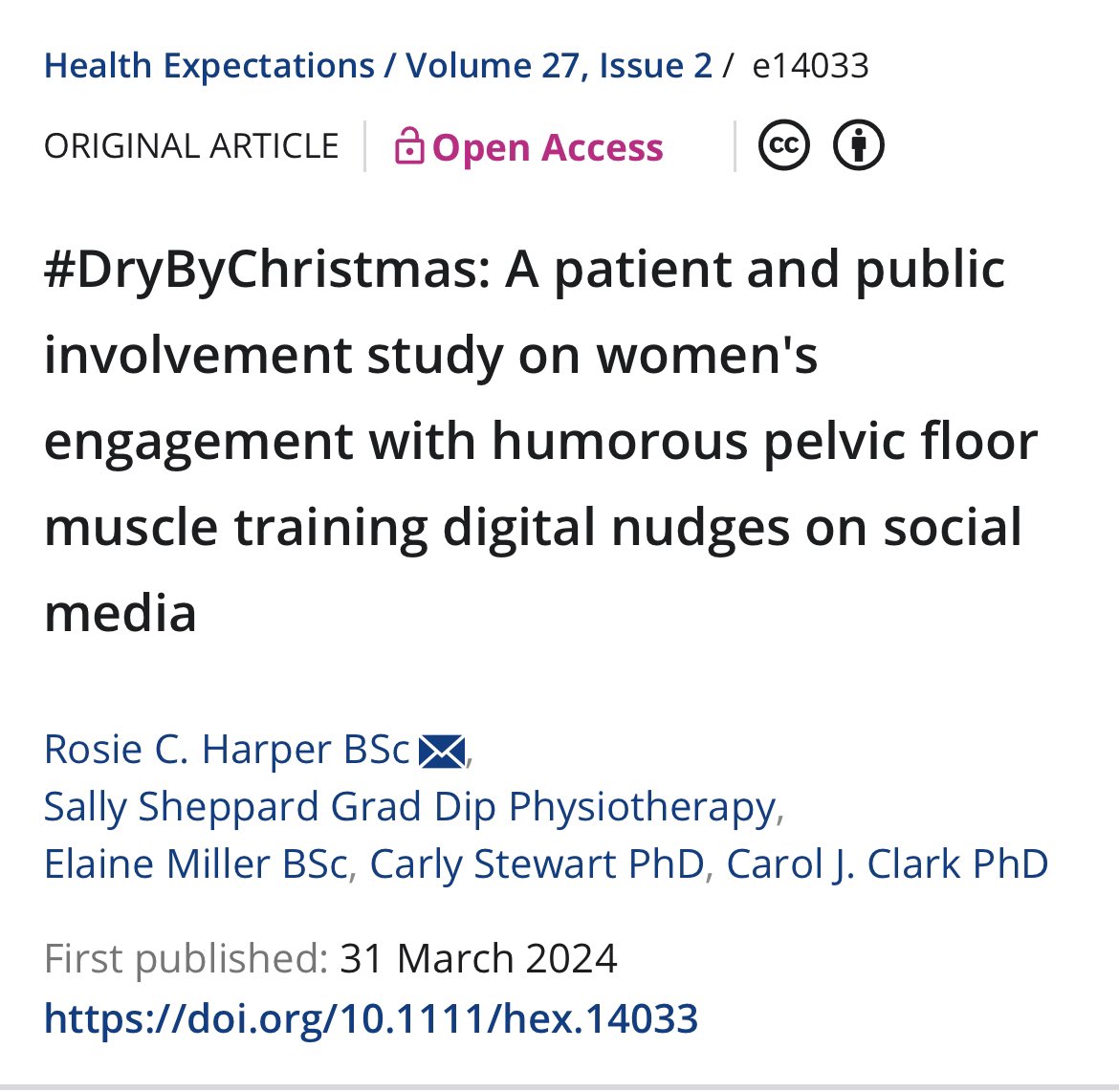 Rosie Harper (@rosie_harper5) on Twitter photo Thrilled to share <a href="/GussieGrips/">Elaine Miller, Venus Envy</a> amazing work with the #DryByChristmas campaign and a second PhD publication onlinelibrary.wiley.com/doi/10.1111/he… <a href="/arc_wessex/">NIHR Applied Research Collaboration Wessex</a> Thrilled to share <a href="/GussieGrips/">Elaine Miller, Venus Envy</a> amazing work with the #DryByChristmas campaign and a second PhD publication onlinelibrary.wiley.com/doi/10.1111/he… <a href="/arc_wessex/">NIHR Applied Research Collaboration Wessex</a>