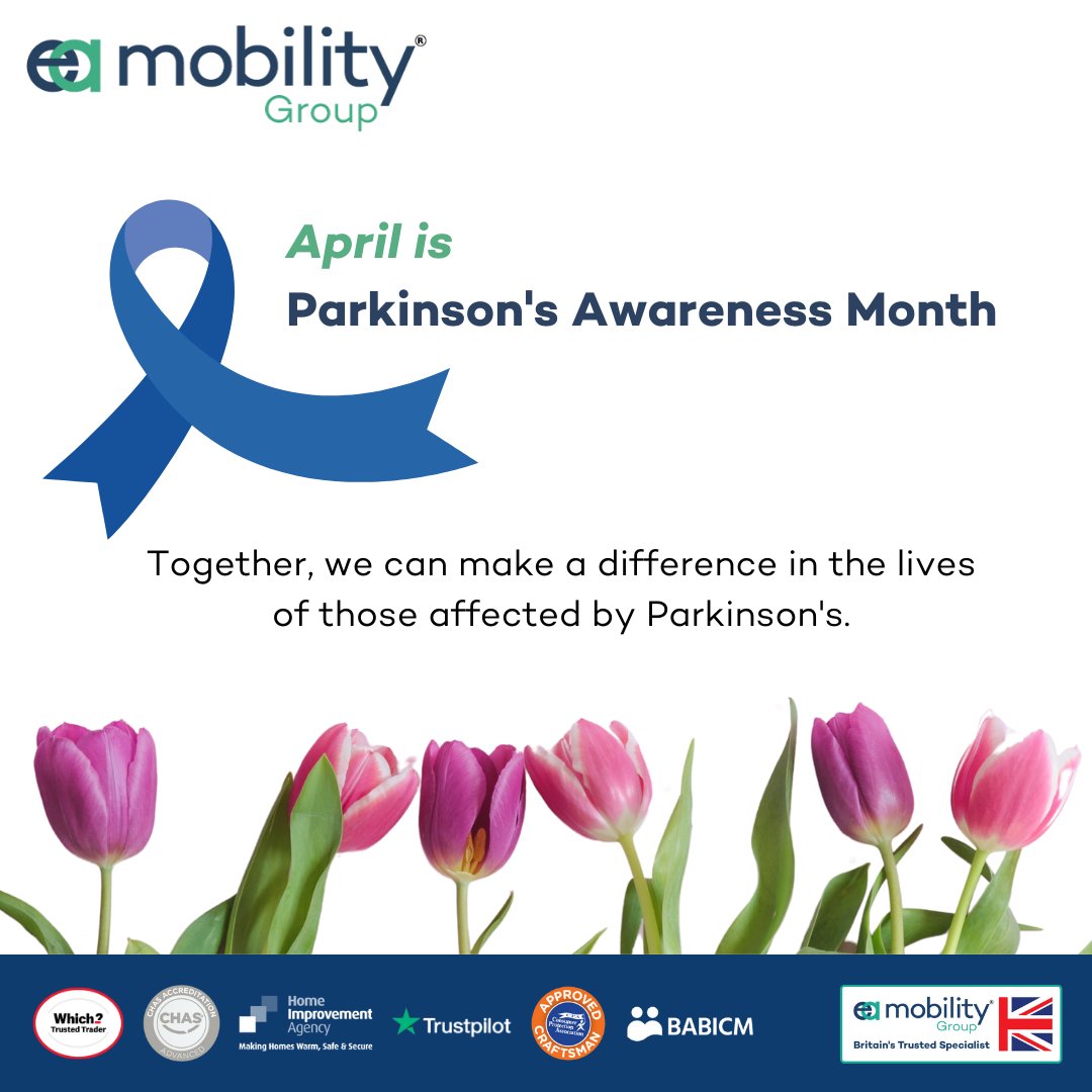 Did you know that April is Parkinson's Awareness Month? 🧠 Let's come together to raise awareness about this neurological condition that affects millions worldwide. 💙 #ParkinsonsAwareness #April #Support #NeurologicalDisorders #EAMobility