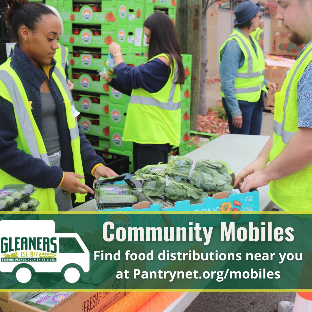 Happy Monday, neighbors! Gleaners is hosting drive-up food distributions per day Monday-Friday this week, while supplies lasts. Times and locations: bit.ly/3xaz0U1 Gleaners is an equal opportunity provider. #Gleaners #FoodBank #MobilePantry #FoodPantry 🍏🍇 🍑