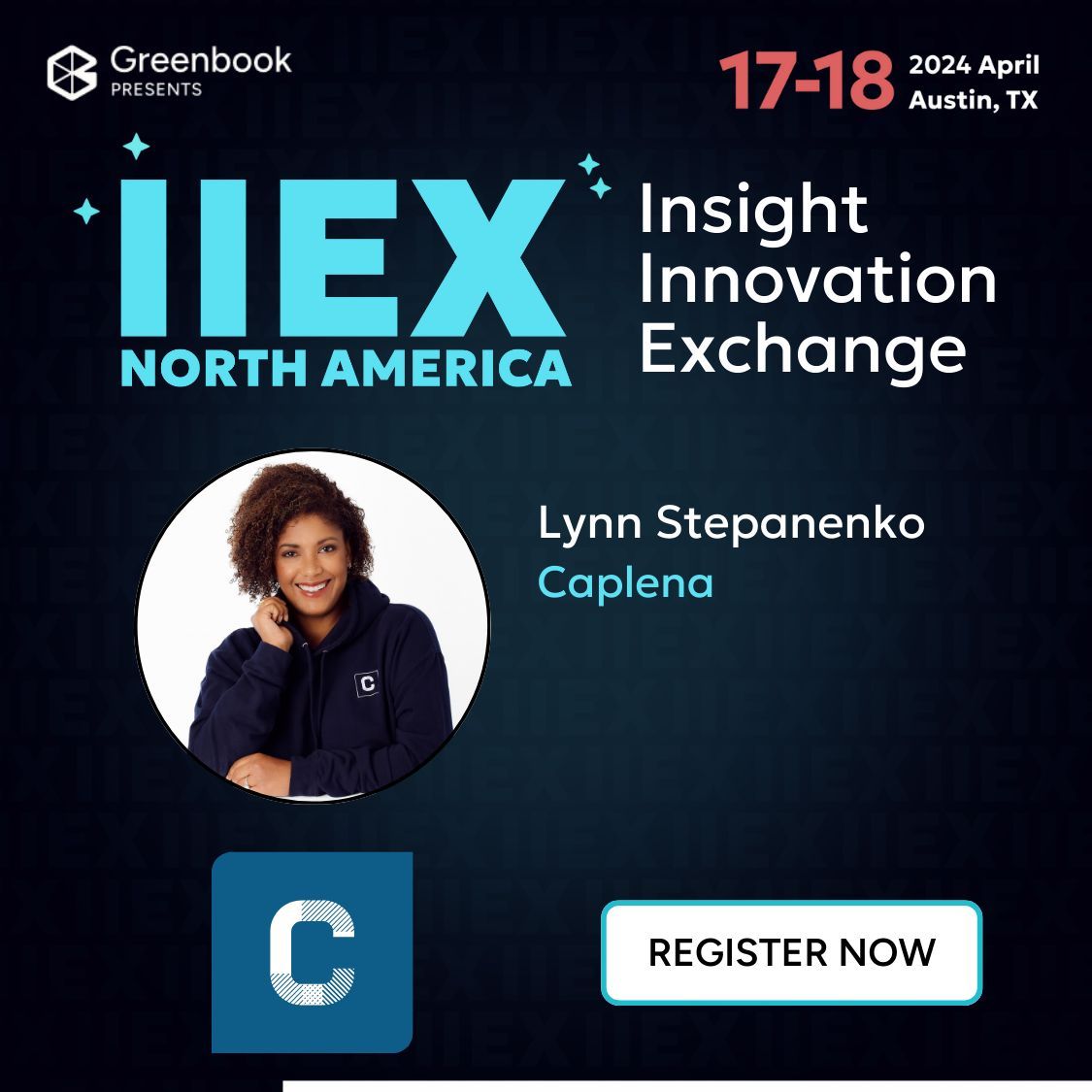 CaplenaCH's tweet photo. Join us at IIEX North America on April 17-18, where our team member Lynn Stepanenko will be showcasing a tech demo for Caplena. Don't miss out on this exciting opportunity to see our innovative technology in action! https://t.co/nT5S31w9Xy