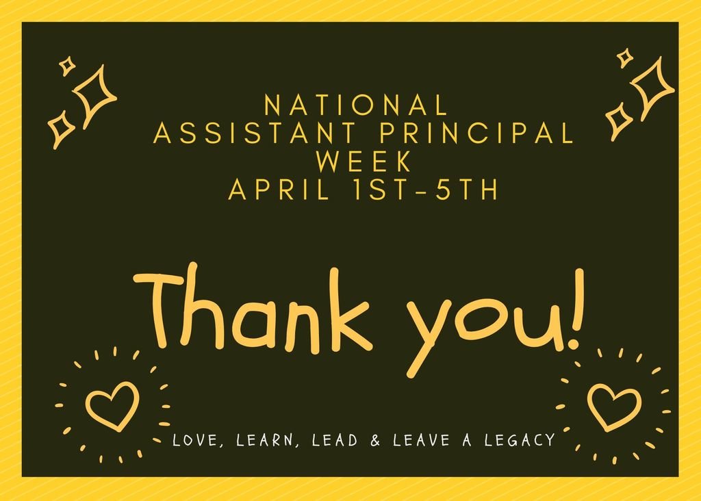 It is National Assistant Principals Week, April 1st-5th, and we want to extend our gratitude to our assistant principals. Thank you, from all of us at the Johnson County School District!